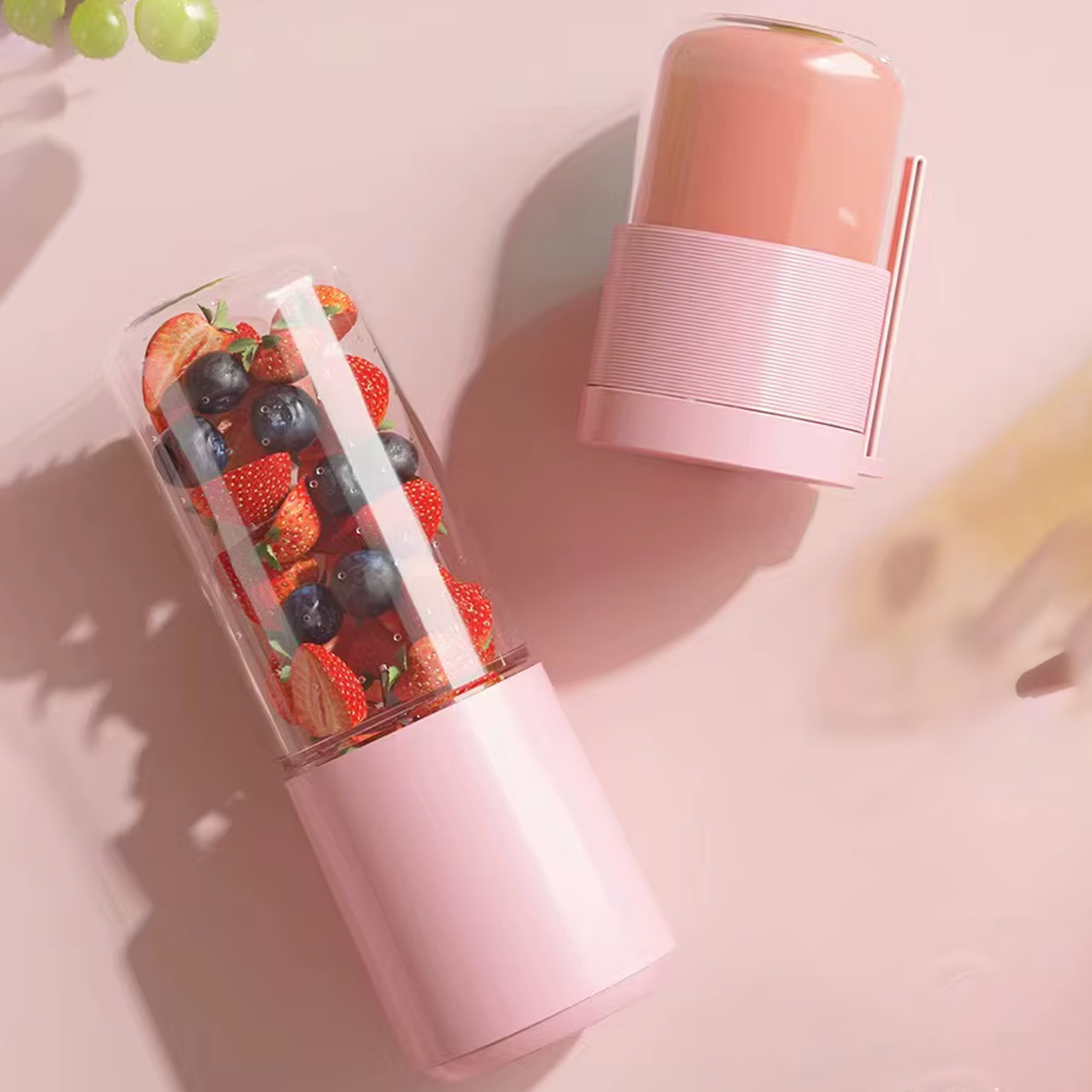 Портативный блендер / соковыжималка N8 400+300ml 60W 1500mAh, Pink 6, купить оптом с доставкой