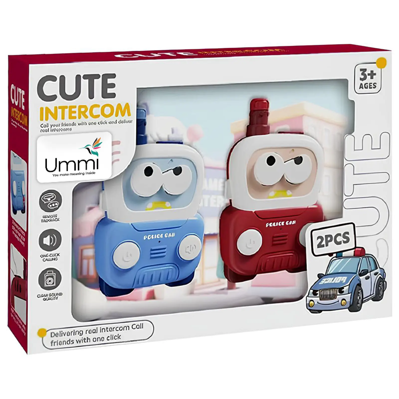 Детская обучающая рация ME-214 Police Car Cute Intercom (2pcs), Blue / Red 4, купить оптом с доставкой