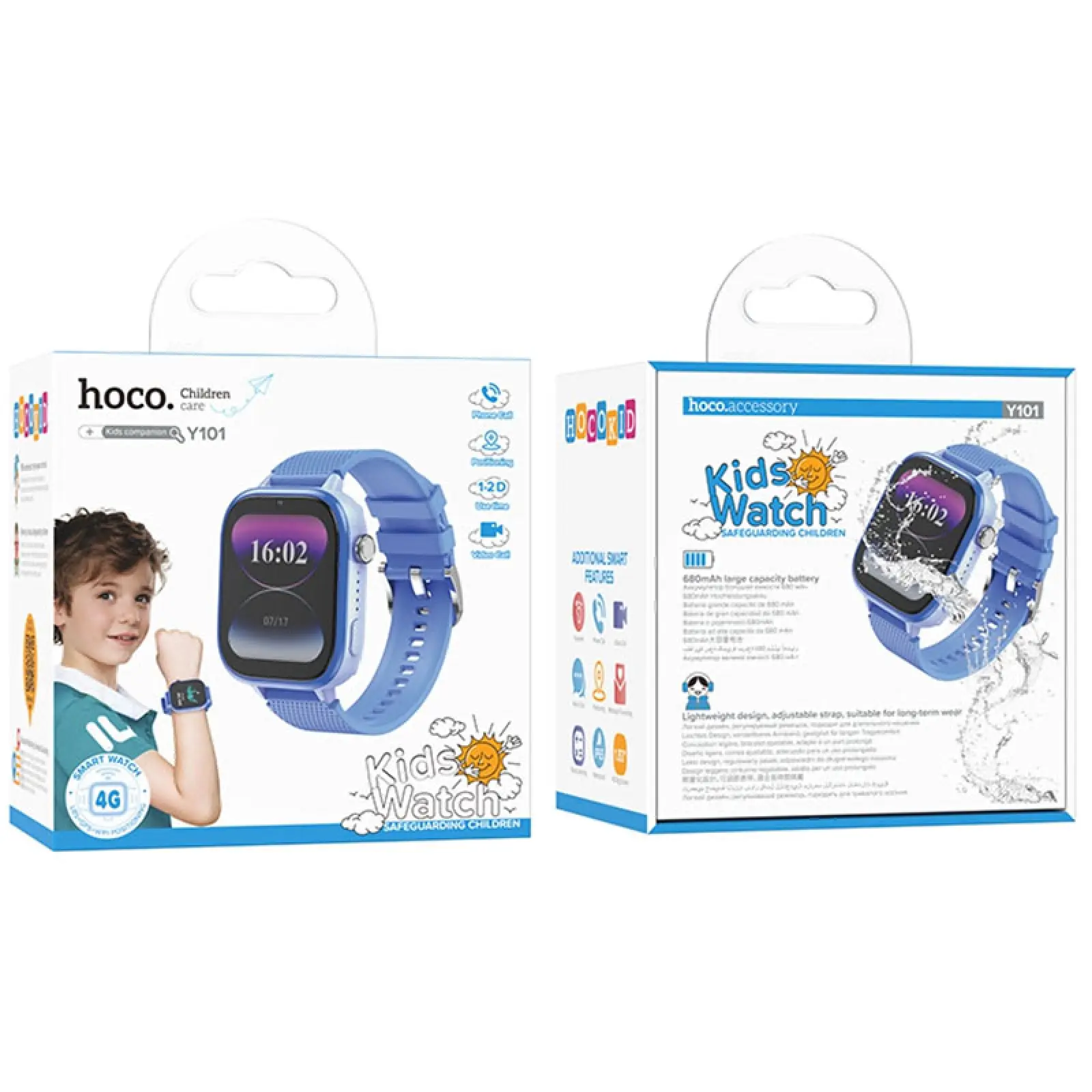 Уценка Детские cмарт-часы Hoco Y101 4G with call function, Эстетический дефект / Blue 4, купить оптом с доставкой