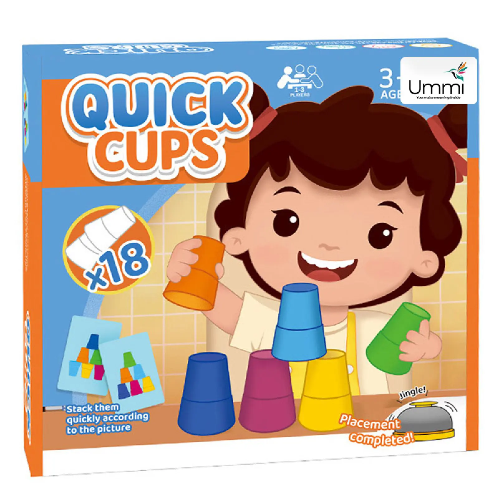 Настольная интерактивная игра Ummi 22051 Quick Cups, Blue / Orange 4, купить оптом с доставкой