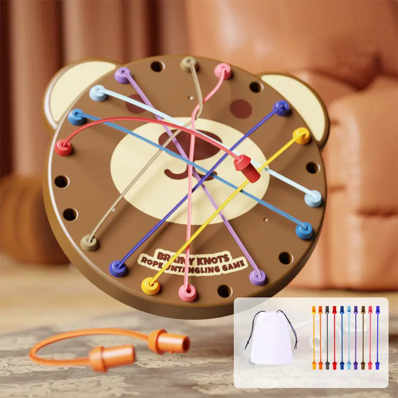 Настольная интерактивная игра Ummi ME-241 Cute Bear Rope Unravelling Game, Brown 1, купить оптом с доставкой
