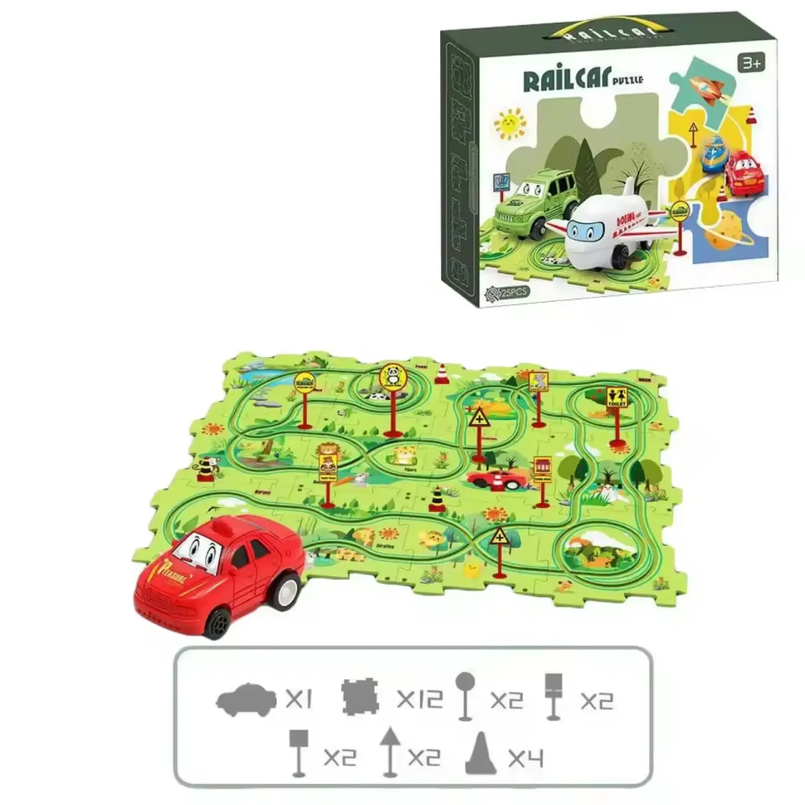 Развивающая игрушка-пазл SHT 1103B Forest Park (25pcs), Green 3, купить оптом с доставкой