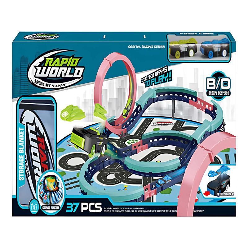 Интерактивный трек с инерционной машинкой SHT 6688-512 (37pcs/2CAR) на картинке №2