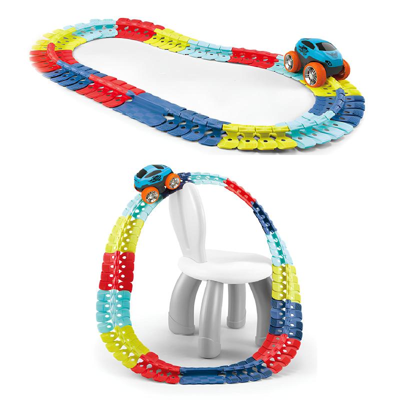 Интерактивный трек с инерционной машинкой SHT 188 Changeable Trak (92pcs/1CAR) на картинке №1