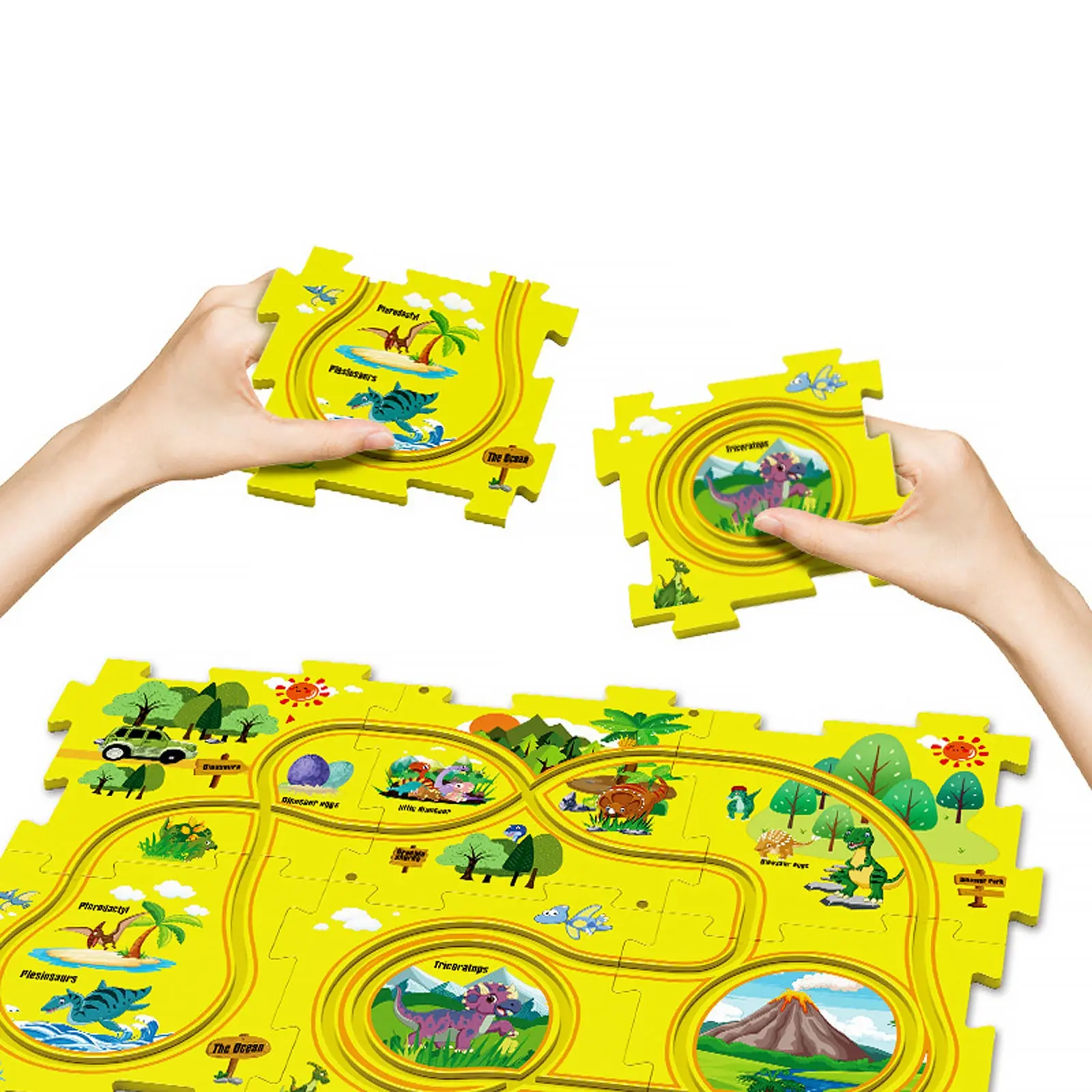 Развивающая игрушка-пазл SHT 1103A Dinosaur Park (25pcs), Yellow 1, купить оптом с доставкой