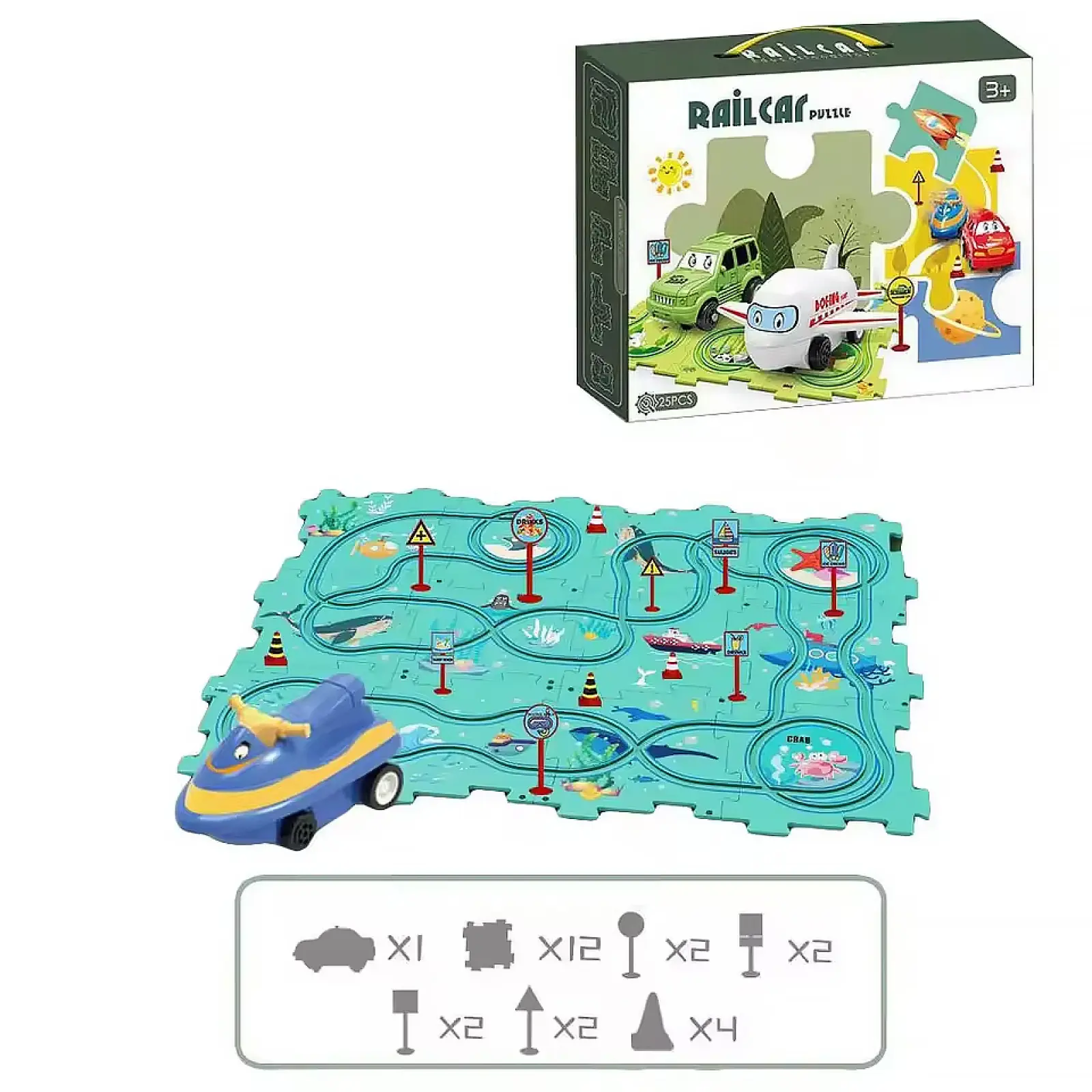 Развивающая игрушка-пазл SHT 1103C Ocean World (25pcs), Turquoise 1, купить оптом с доставкой