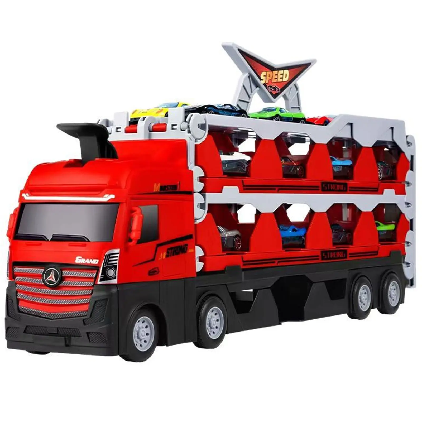 Игровой набор-грузовик SHT D663-T202 Catapult Truck + 8 small car, Colorful 1, купить оптом с доставкой