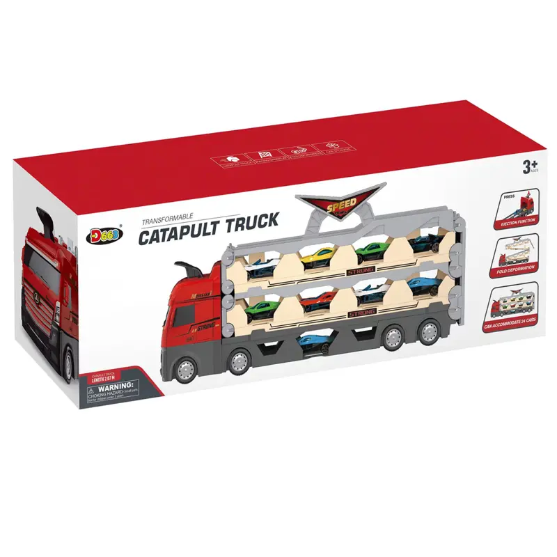 Игровой набор-грузовик SHT D663-T202 Catapult Truck + 8 small car, Colorful 3, купить оптом с доставкой