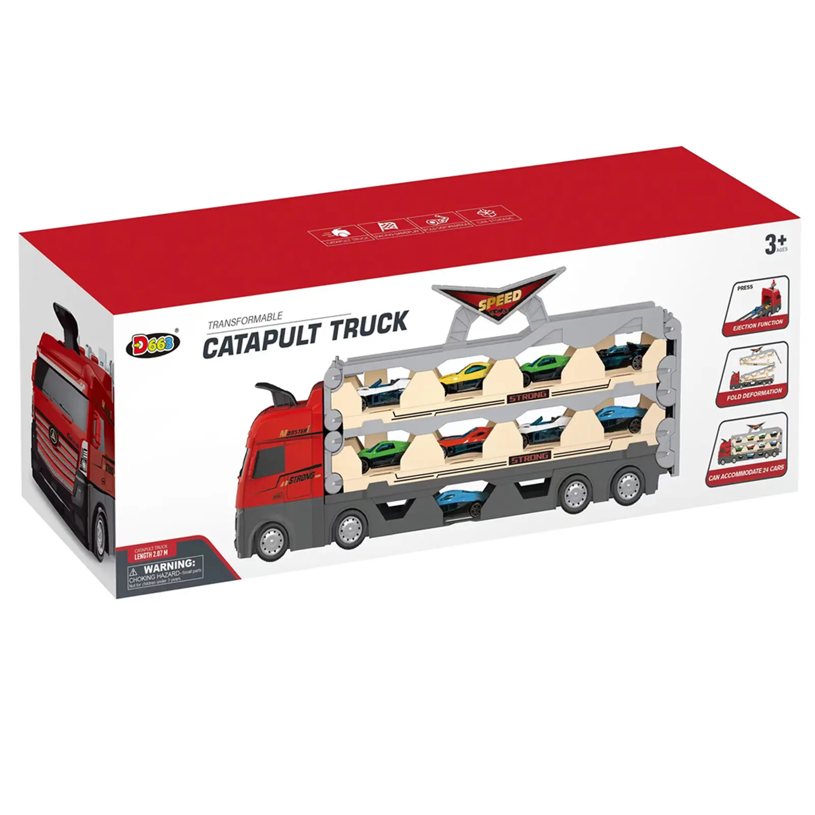 Игровой набор-грузовик SHT D663-T202 Catapult Truck + 8 small car, Colorful 3, купить оптом с доставкой