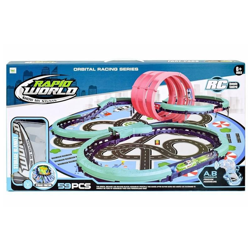 Интерактивный трек с инерционной машинкой SHT 6688-617 (59pcs/2CAR) на картинке №2