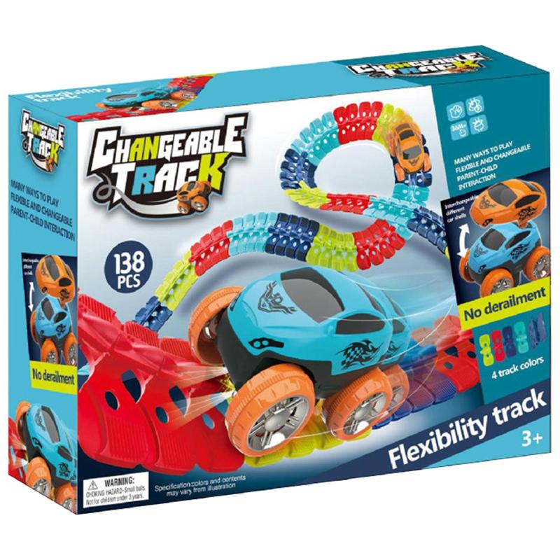 Интерактивный трек с инерционной машинкой SHT 288 Changeable Trak (138pcs/1CAR) на картинке №3