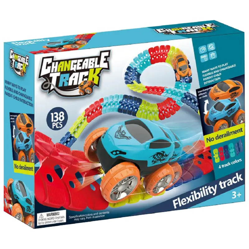 Интерактивный трек с инерционной машинкой SHT 288 Changeable Trak (138pcs/1CAR), Colorful 2, купить оптом с доставкой