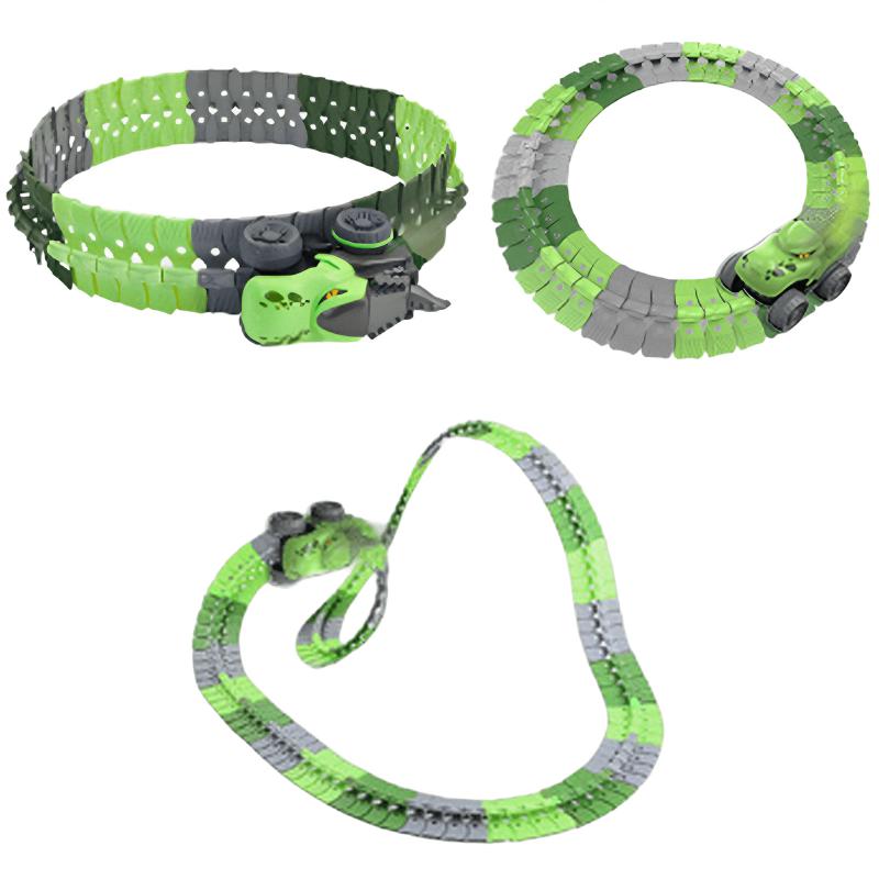 Интерактивный трек с инерционной машинкой SHT 5510-7 Dino Trak (92pcs/1CAR) на картинке №1