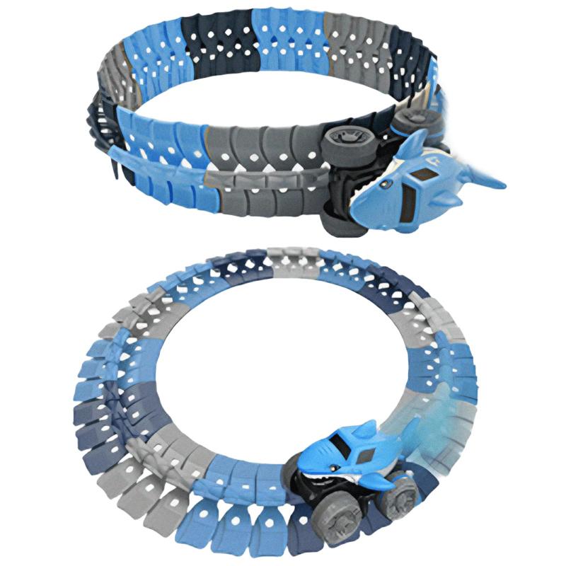 Интерактивный трек с инерционной машинкой SHT 5510-4 Shark Trak (46pcs/1CAR) на картинке №1