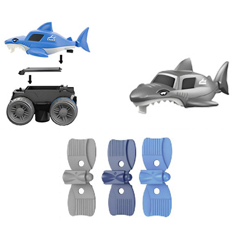 Интерактивный трек с инерционной машинкой SHT 5510-4 Shark Trak (46pcs/1CAR) на картинке №2