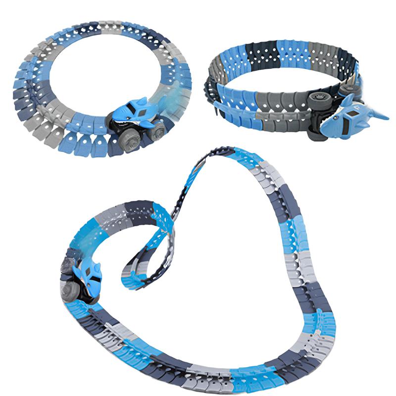 Интерактивный трек с инерционной машинкой SHT 5510-3 Shark Trak (92pcs/1CAR) на картинке №1