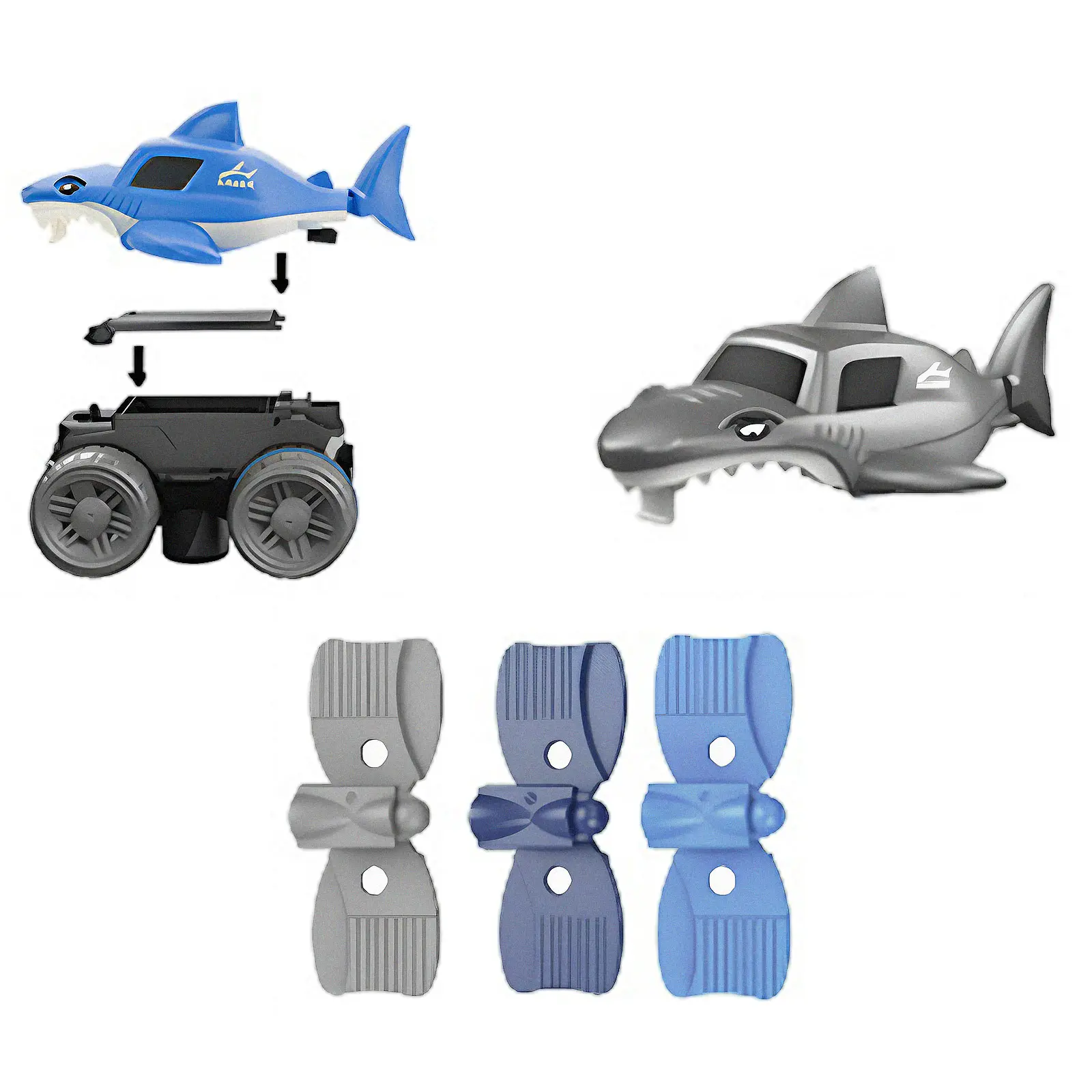 Интерактивный трек с инерционной машинкой SHT 5510-3 Shark Trak (92pcs/1CAR), Blue 2, купить оптом с доставкой