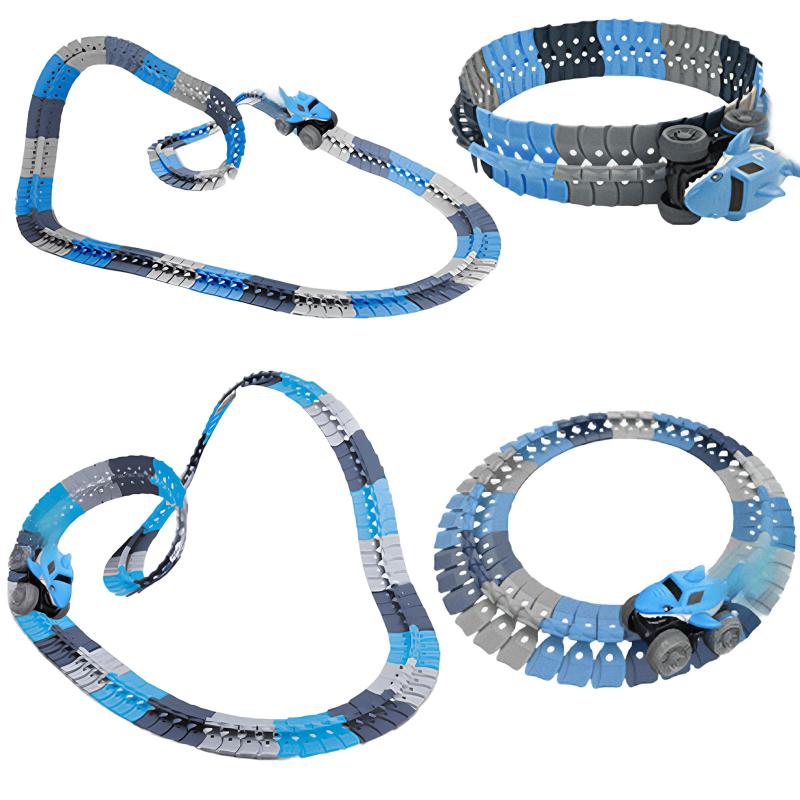 Интерактивный трек с инерционной машинкой SHT 5510-1 Shark Trak (186pcs/1CAR) на картинке №1