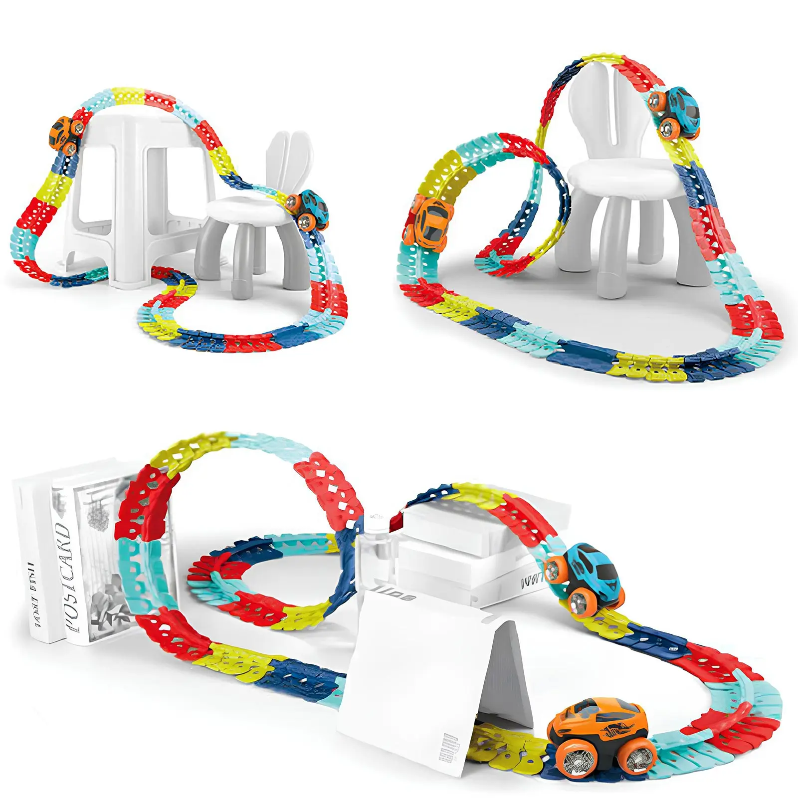 Уценка Интерактивный трек с инерционной машинкой SHT 388 Changeable Trak (184pcs/1CAR), Мятая упаковка / Colorful, купить оптом с доставкой