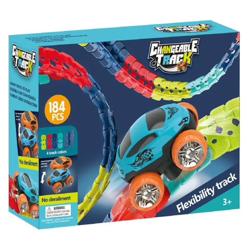 Уценка Интерактивный трек с инерционной машинкой SHT 388 Changeable Trak (184pcs/1CAR), Мятая упаковка / Colorful 2, купить оптом с доставкой