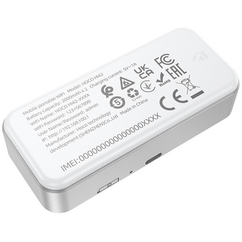 Портативний модем WiFi роутер Hoco HI42 150Mbps (Micro SIM) 2000 mAh на малюнкі №5