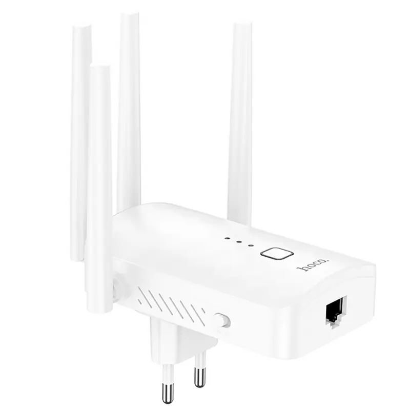 Бездротовий Wi-Fi репитер Hoco HI35 300Mbs 2.4GHz, White 2, купити оптом з доставкою
