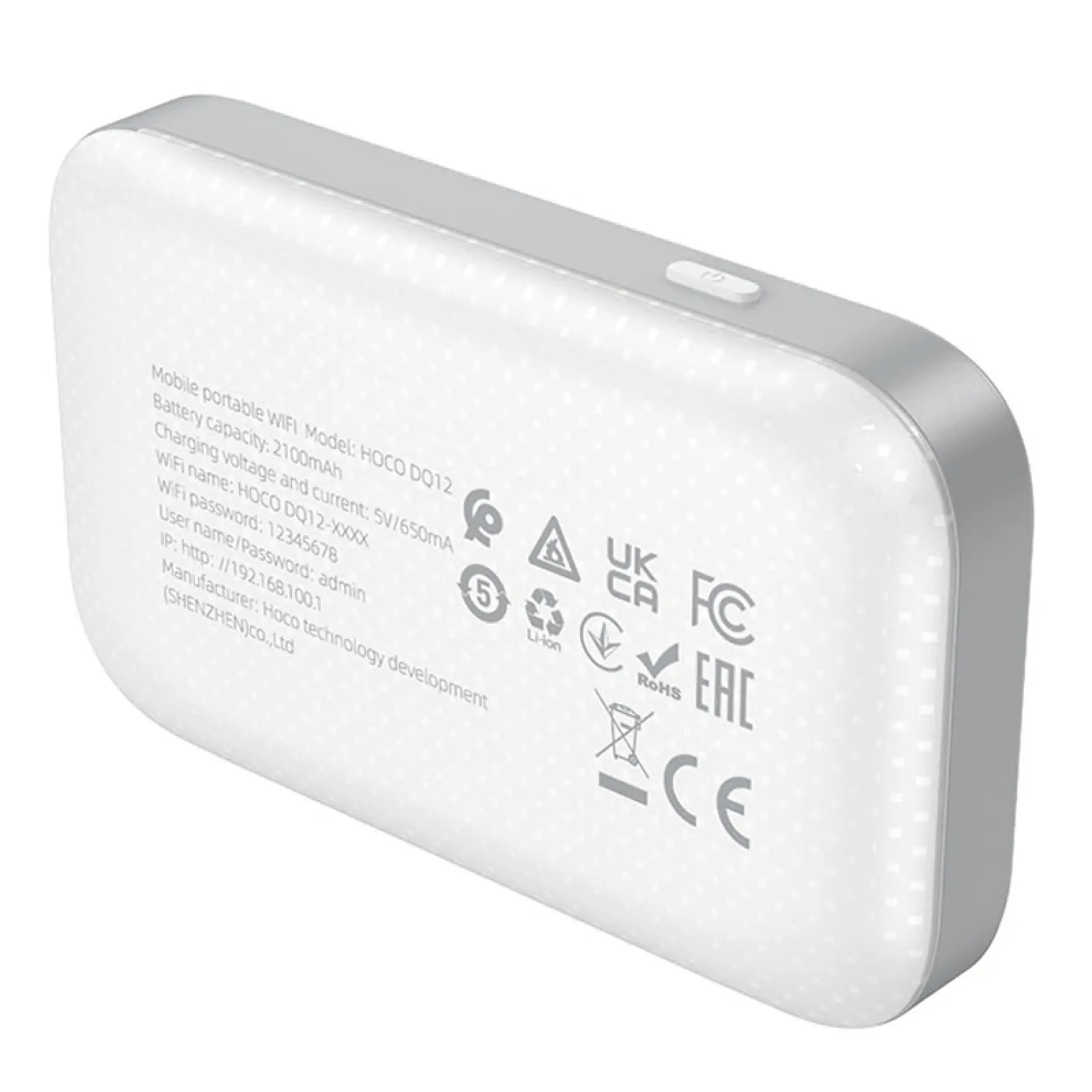 Портативный маршрутизатор (роутер) Hoco DQ12 2100 mAh, White 3, купить оптом с доставкой