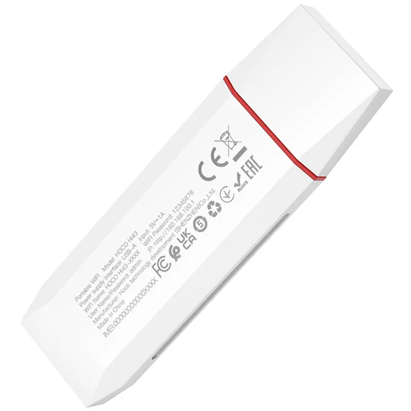 Портативный модем WiFi роутер Hoco HI43 150Mbps (SIM) 2100 mAh, White 2, купить оптом с доставкой