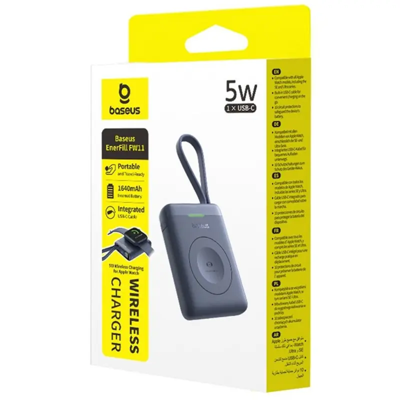 Портативное ЗУ Power Bank Baseus EnerFill FW11 for Apple Watch 5W 1640 mAh (E02053), Midnight 3, купить оптом с доставкой