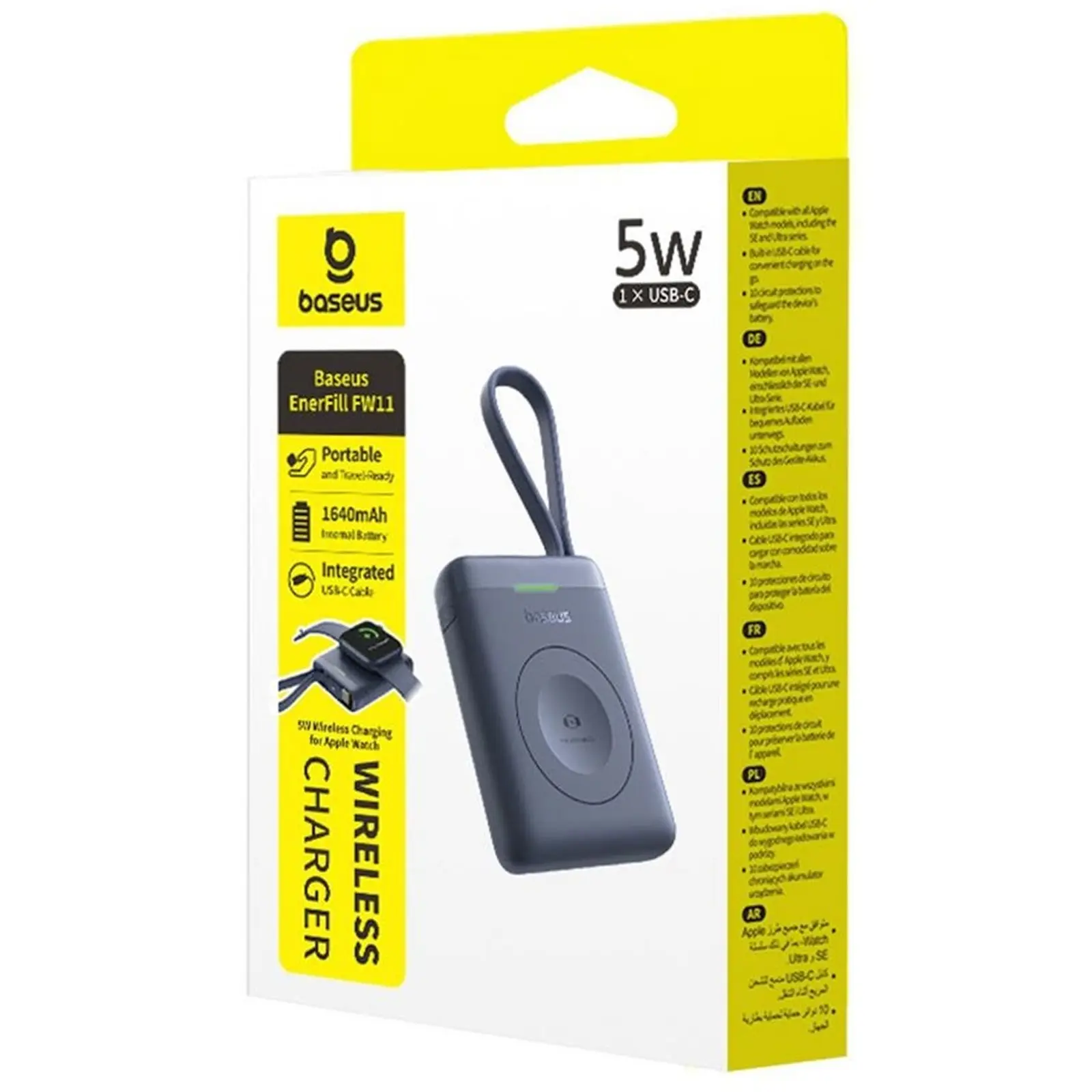 Портативное ЗУ Power Bank Baseus EnerFill FW11 for Apple Watch 5W 1640 mAh (E02053), Midnight 3, купить оптом с доставкой