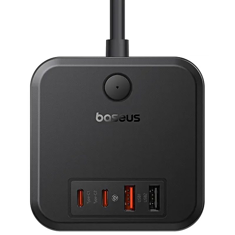 Удлинитель Baseus PowerCombo PD30W+QC3.0 (2USB-A/2C/2Socket) (1.5m) (BPS30), Cluster Black 1, купить оптом с доставкой