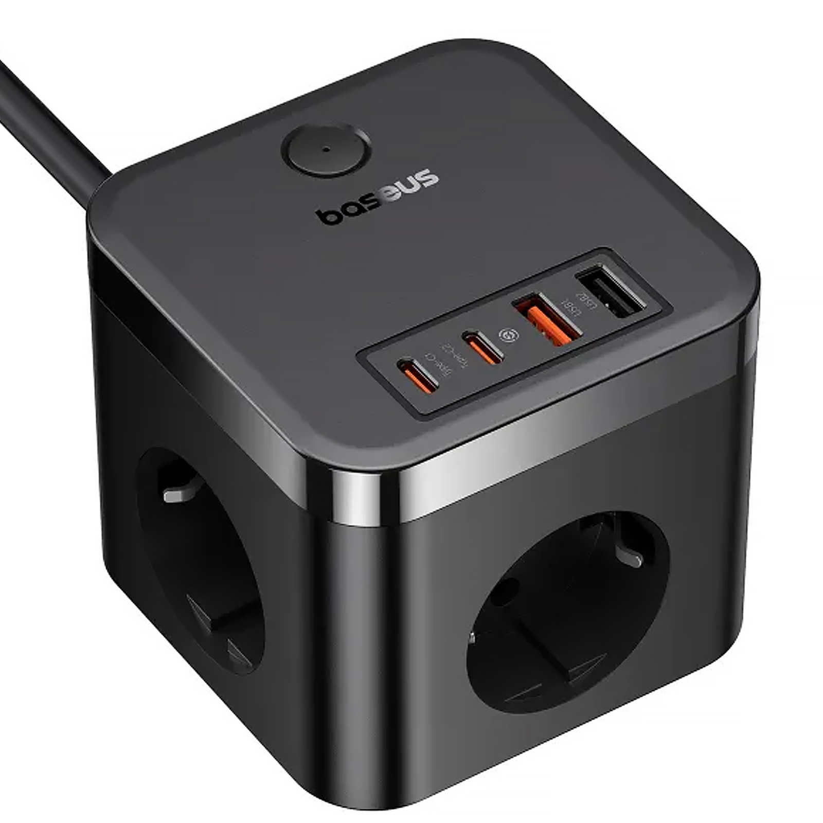 Удлинитель Baseus PowerCombo PD30W+QC3.0 (2USB-A/2C/2Socket) (1.5m) (BPS30), Cluster Black 2, купить оптом с доставкой