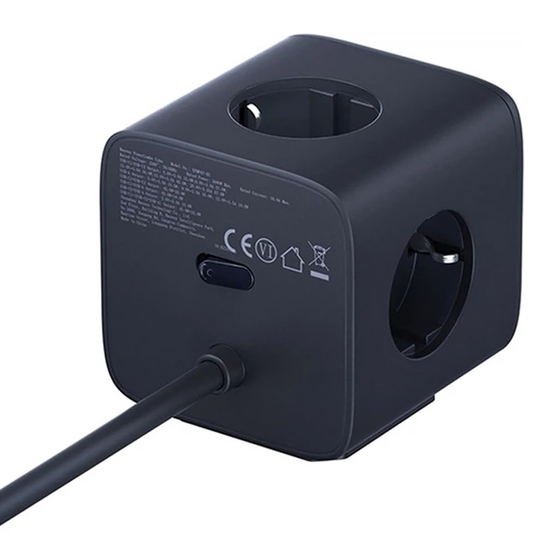 Удлинитель Baseus EnerFill FA11 PD67W+QC3.0 (1USB-A/2C/2Socket) (1.5m) (EFMF67), Cosmic Black 3, купить оптом с доставкой