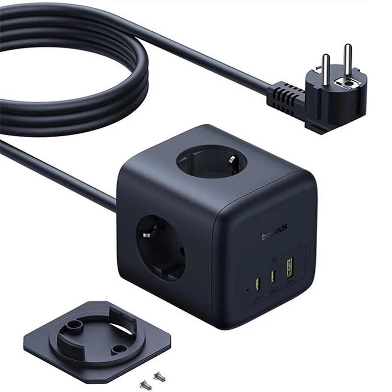 Удлинитель Baseus EnerFill FA11 PD67W+QC3.0 (1USB-A/2C/2Socket) (1.5m) (EFMF67), Cosmic Black 4, купить оптом с доставкой