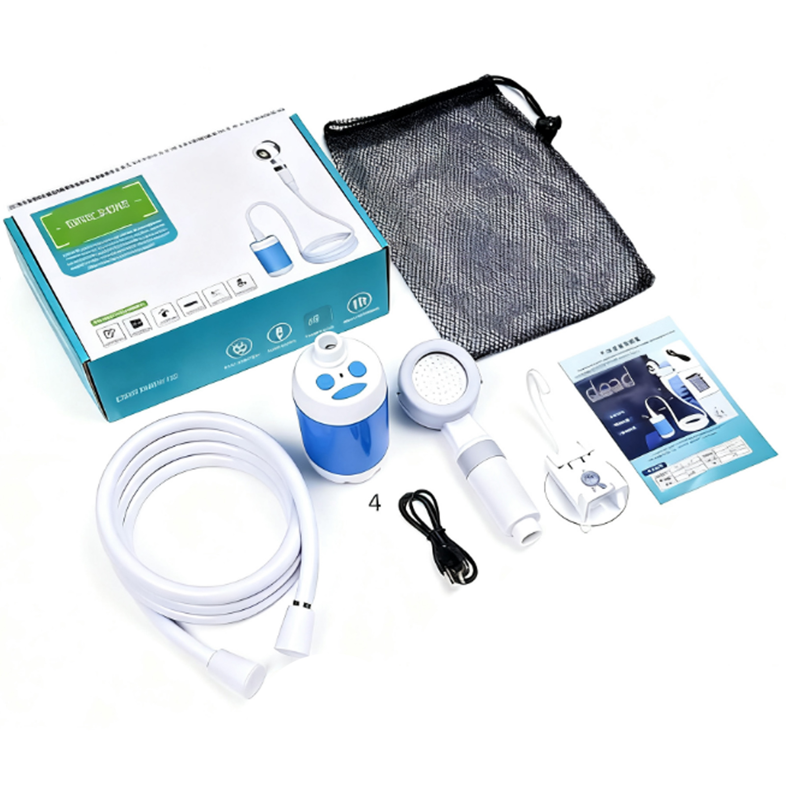 Портативний душ BL01-901 Water Temp and Battery Level Indicator 2000mAh (USB-C), White 5, купити оптом з доставкою