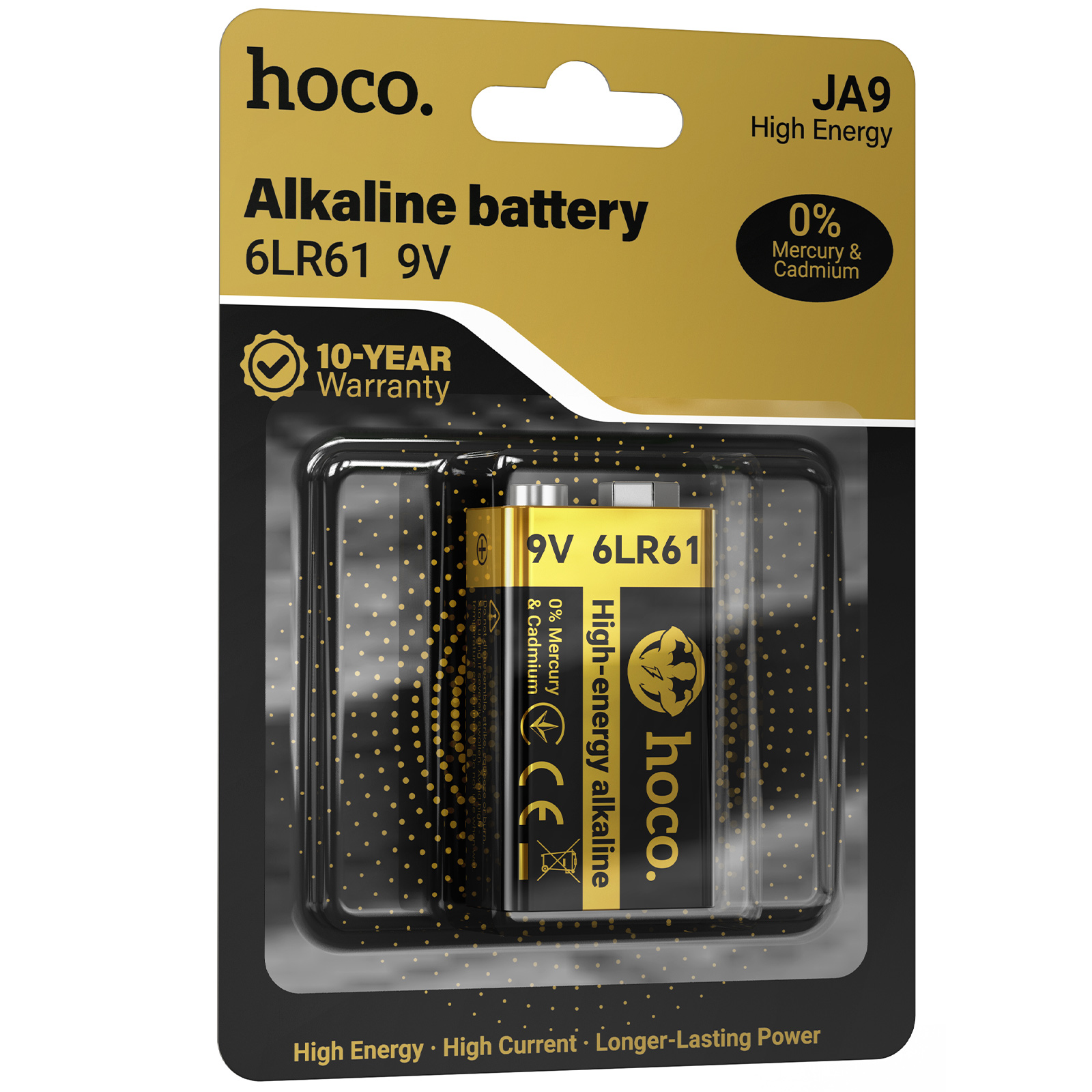 Батарейки Hoco JA9 9V (6LR61) Alkaline 1 pcs, Black 1, купить оптом с доставкой