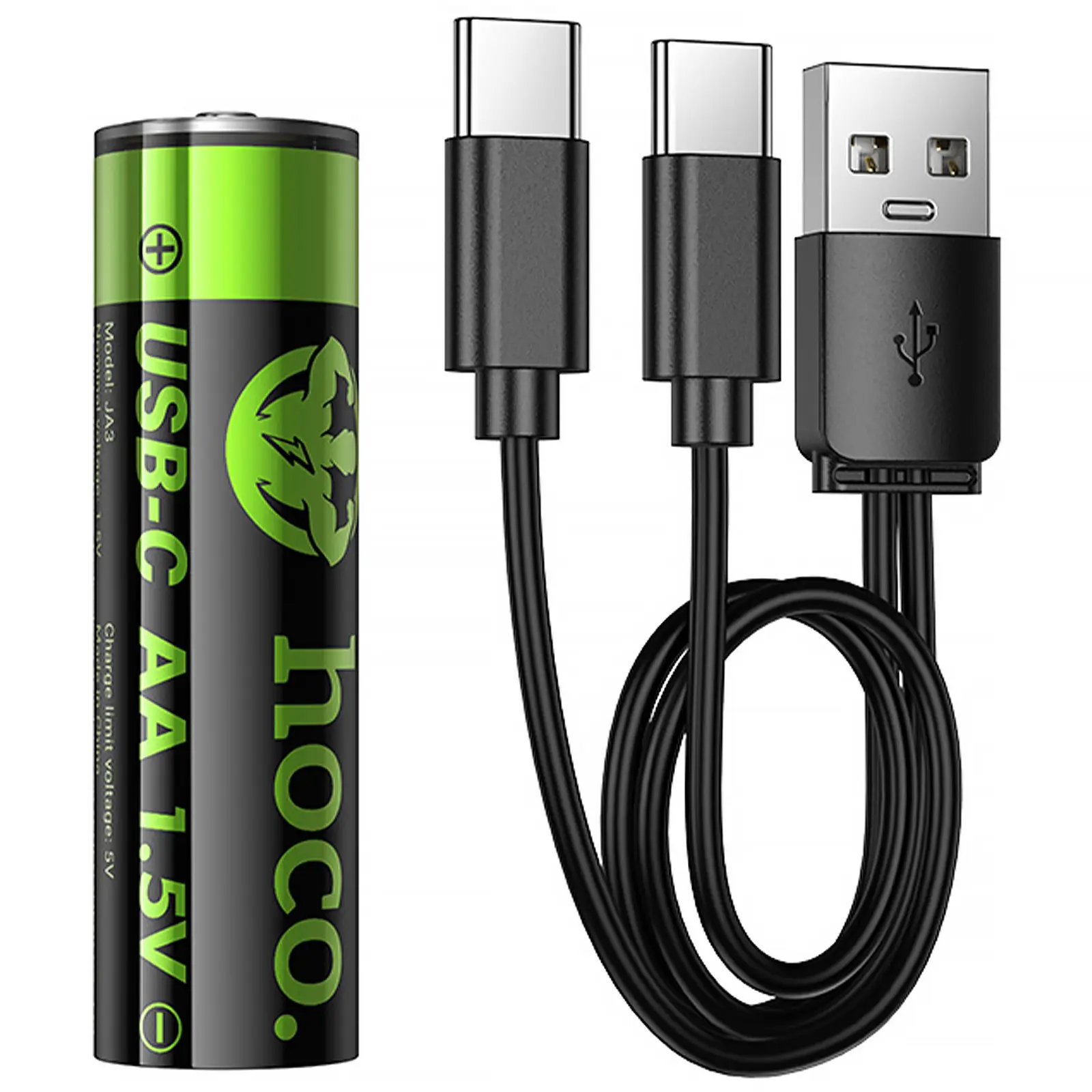 Акумуляторні батарейки Hoco JA3 (AA) Energy 2 pcs, Black, купити оптом з доставкою