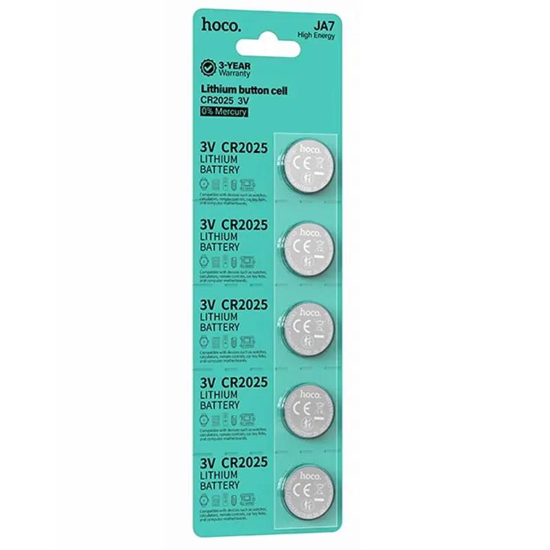 Батарейки Hoco JA7 (CR2025) Button 5 pcs, Silver 2, купить оптом с доставкой