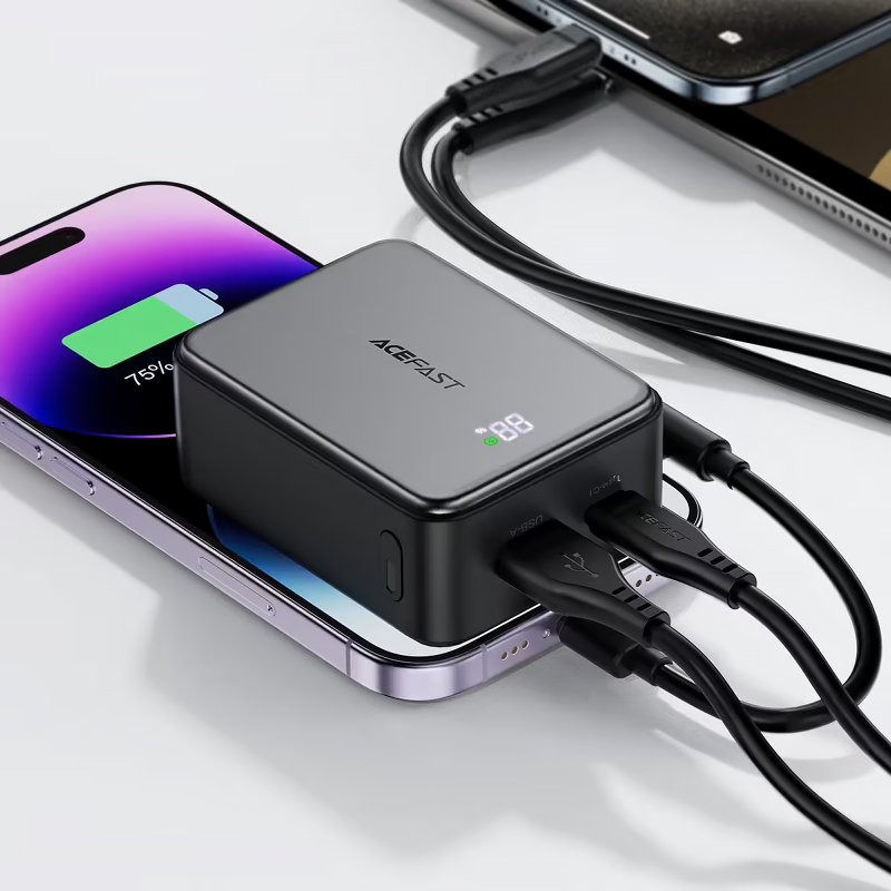 Портативное ЗУ Power Bank Acefast M28 22.5W with cable 10000 mAh, Black 5, купить оптом с доставкой