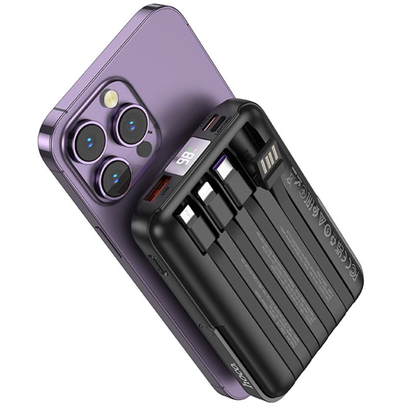 Портативное ЗУ Power Bank Hoco J135 Rico 22.5W+PD20W с БЗУ 10000 mAh, Black 3, купить оптом с доставкой