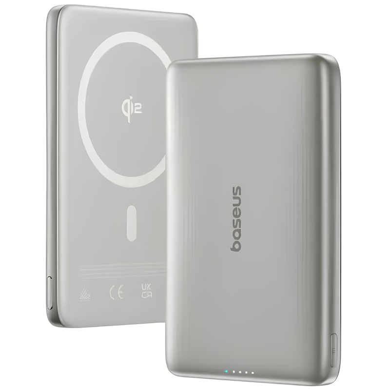 Портативний ЗП Power Bank Baseus PicoGo AM41 Ultra-Slim 27W c БЗП 10000 mAh (E0027200), Natural Titanium 1, купити оптом з доставкою