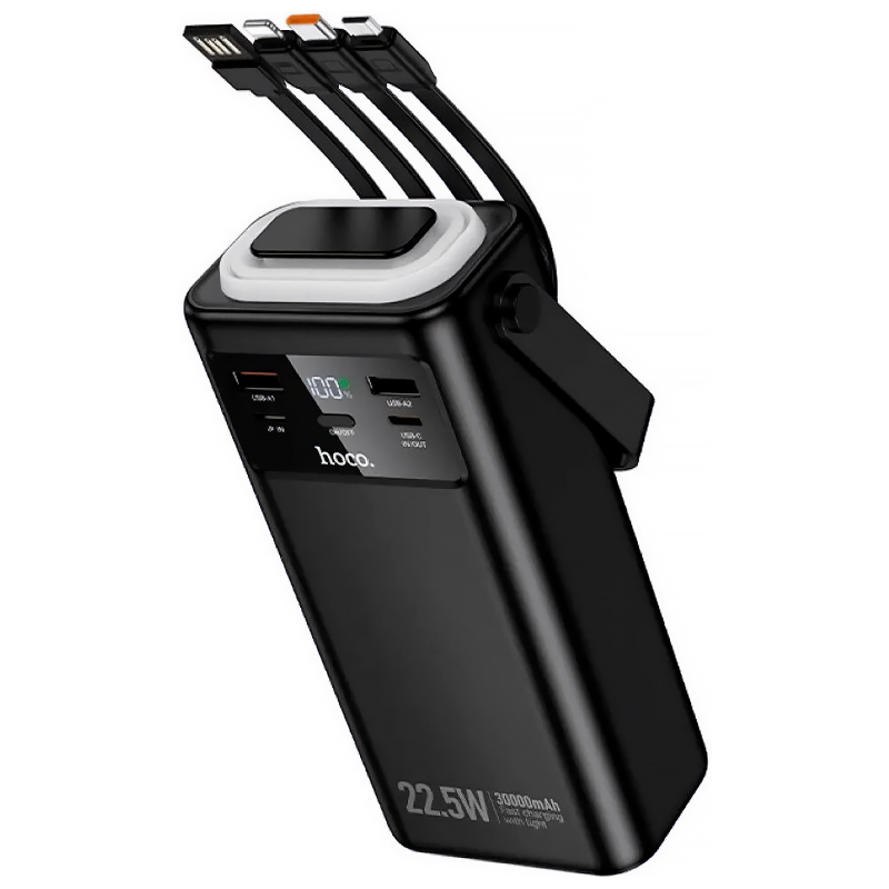 Портативное ЗУ Power Bank Hoco EJ65 High 22.5W+PD20W with cable 30000 mAh, Black 2, купить оптом с доставкой