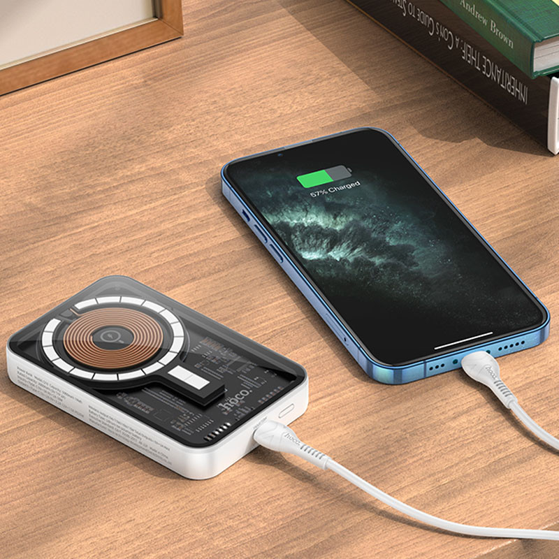 Портативний зарядний пристрій Power Bank Hoco Q10 Transparent PD20W з БЗП 5000 mAh дивитися фото №8