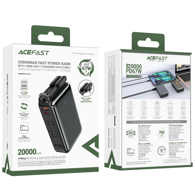 Портативний ЗП Power Bank Acefast M4 PD67W 20000 mAh на малюнкі №6