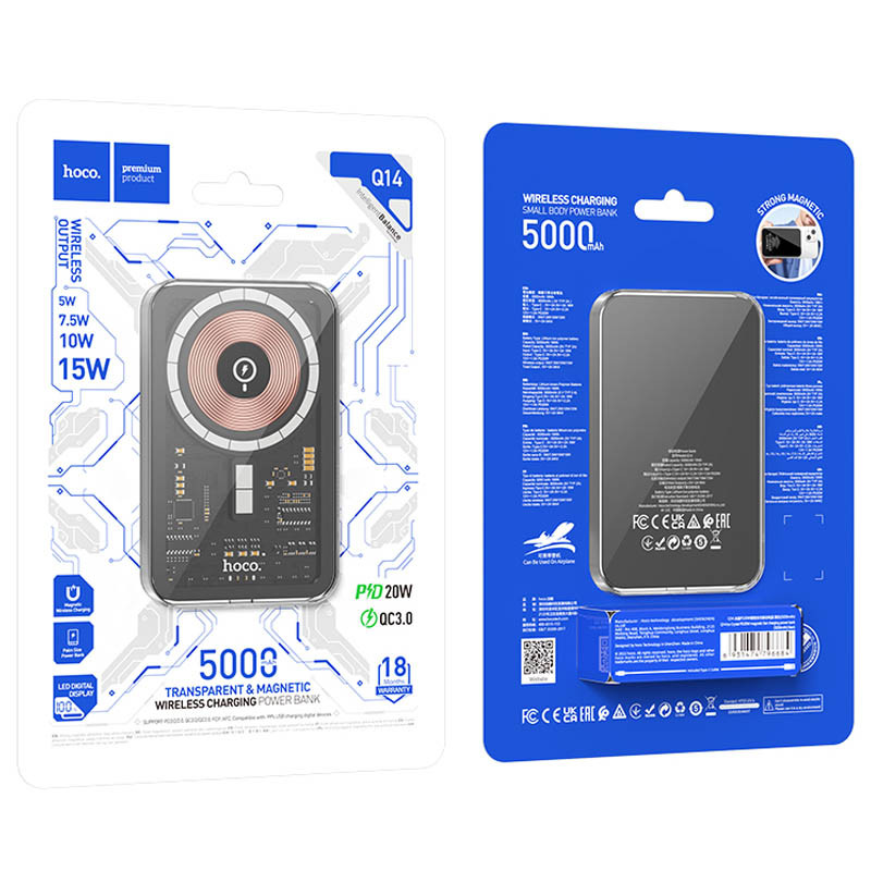 Портативний зарядний пристрій Power Bank Hoco Q14 Ice Crystal PD20W з БЗП 5000 mAh дивитися фото №4