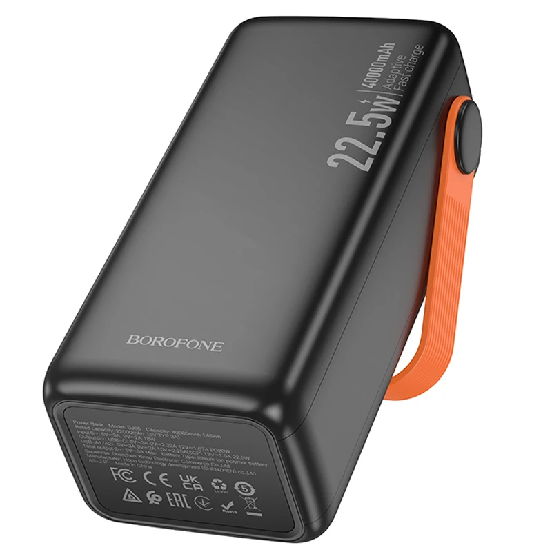 Портативное ЗУ Power Bank Borofone BJ66 Magnifico 22.5W+PD20W 40000 mAh, Black 6, купить оптом с доставкой