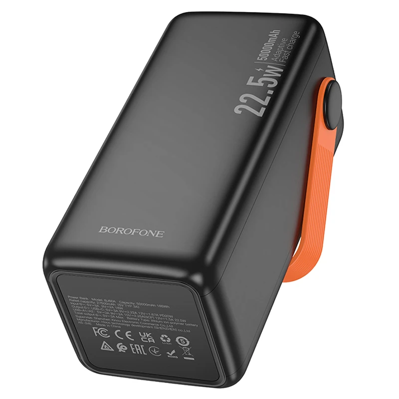 Портативное ЗУ Power Bank Borofone BJ66A Magnifico 22.5W+PD20W 50000 mAh, Black 7, купить оптом с доставкой