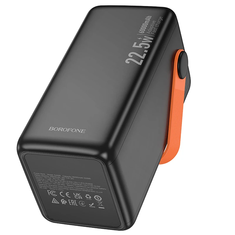 Портативное ЗУ Power Bank Borofone BJ66B Magnifico 22.5W+PD20W 60000 mAh, Black 7, купить оптом с доставкой