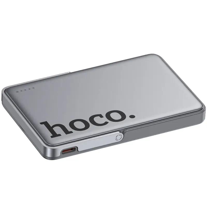Портативное ЗУ Power Bank Hoco Q36 Sunlight magnetic suction+holder PD20W с БЗУ 5000 mAh, Metal grey 2, купить оптом с доставкой