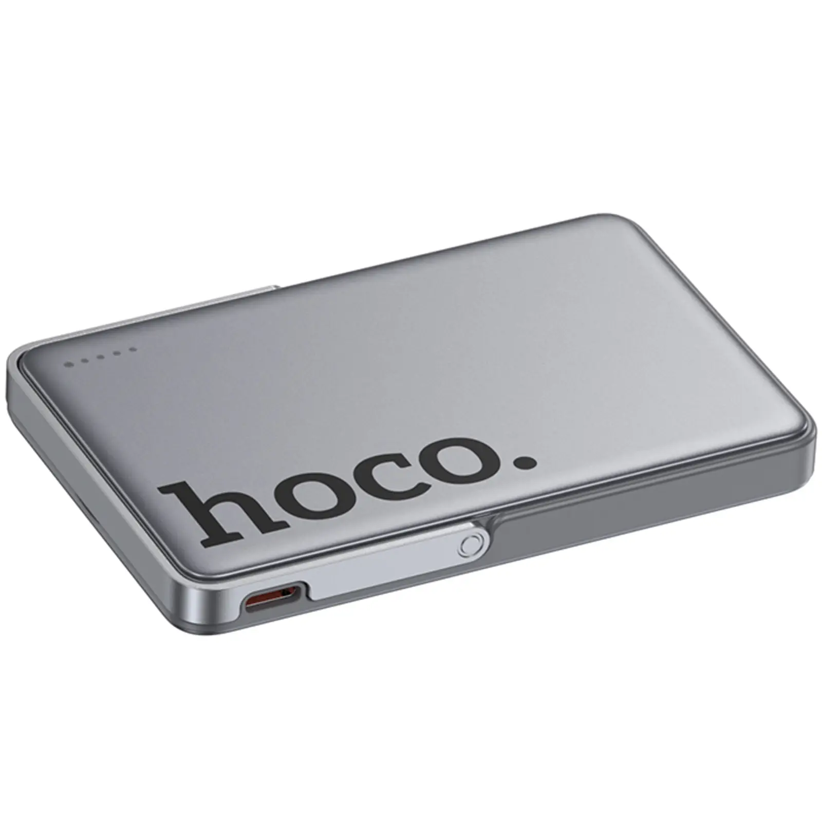Портативное ЗУ Power Bank Hoco Q36 Sunlight magnetic suction+holder PD20W с БЗУ 5000 mAh, Metal grey 2, купить оптом с доставкой